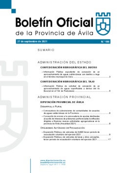 Boletín Oficial de la Provincia del lunes, 27 de septiembre de 2021