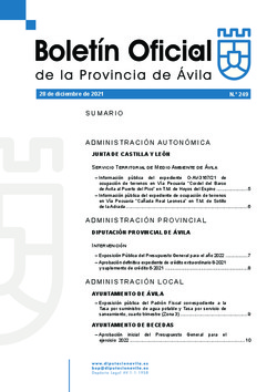 Boletín Oficial de la Provincia del martes, 28 de diciembre de 2021