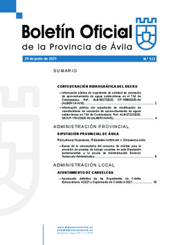 Boletín Oficial de la Provincia del martes, 29 de junio de 2021