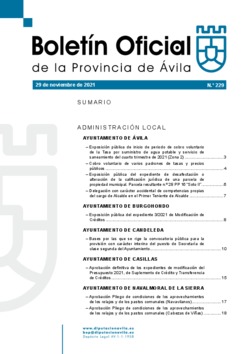 Boletín Oficial de la Provincia del lunes, 29 de noviembre de 2021