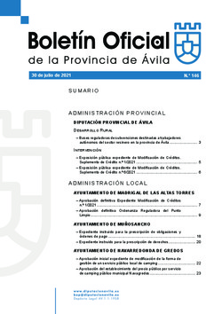 Boletín Oficial de la Provincia del viernes, 30 de julio de 2021