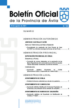 Boletín Oficial de la Provincia del lunes, 30 de agosto de 2021