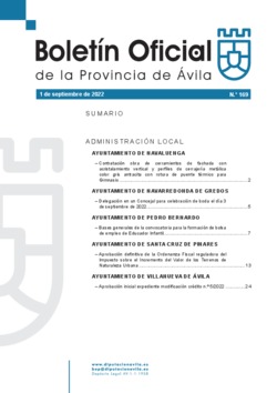 Boletín Oficial de la Provincia del jueves, 1 de septiembre de 2022