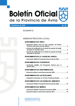Boletín Oficial de la Provincia del miércoles, 2 de febrero de 2022