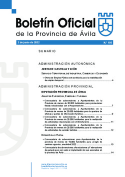 Boletín Oficial de la Provincia del jueves, 2 de junio de 2022