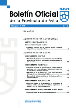 Boletín Oficial de la Provincia del martes, 2 de agosto de 2022