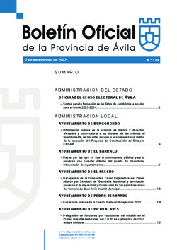 Boletín Oficial de la Provincia del viernes, 2 de septiembre de 2022