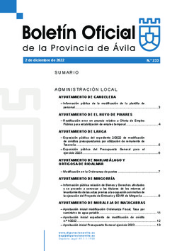 Boletín Oficial de la Provincia del viernes, 2 de diciembre de 2022
