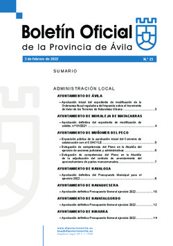 Boletín Oficial de la Provincia del jueves, 3 de febrero de 2022