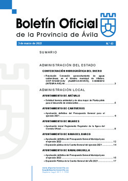 Boletín Oficial de la Provincia del jueves, 3 de marzo de 2022