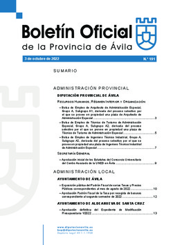 Boletín Oficial de la Provincia del lunes, 3 de octubre de 2022