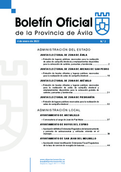 Boletín Oficial de la Provincia del martes, 4 de enero de 2022