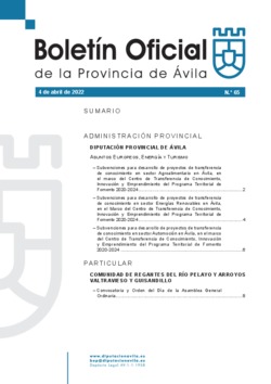Boletín Oficial de la Provincia del lunes, 4 de abril de 2022