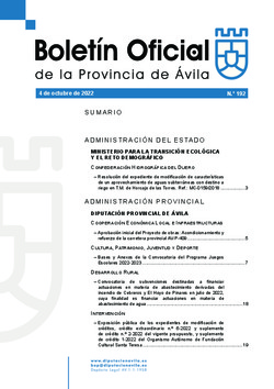 Boletín Oficial de la Provincia del martes, 4 de octubre de 2022