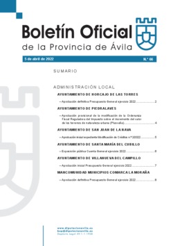 Boletín Oficial de la Provincia del martes, 5 de abril de 2022