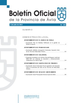 Boletín Oficial de la Provincia del martes, 5 de julio de 2022