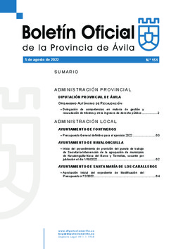 Boletín Oficial de la Provincia del viernes, 5 de agosto de 2022