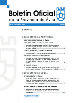 Boletín Oficial de la Provincia del miércoles, 5 de octubre de 2022