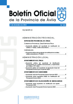 Boletín Oficial de la Provincia del lunes, 5 de diciembre de 2022