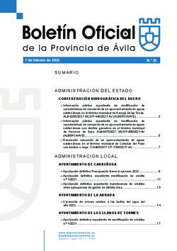 Boletín Oficial de la Provincia del lunes, 7 de febrero de 2022
