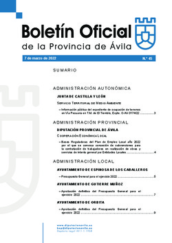 Boletín Oficial de la Provincia del lunes, 7 de marzo de 2022