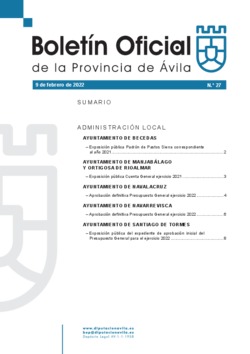Boletín Oficial de la Provincia del miércoles, 9 de febrero de 2022