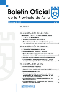 Boletín Oficial de la Provincia del lunes, 9 de mayo de 2022