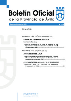 Boletín Oficial de la Provincia del viernes, 9 de septiembre de 2022