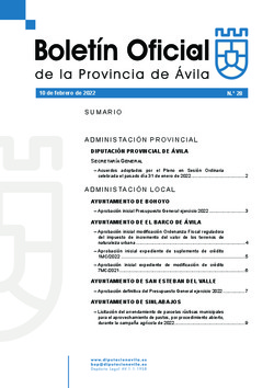 Boletín Oficial de la Provincia del jueves, 10 de febrero de 2022