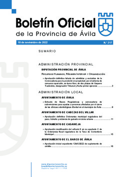 Boletín Oficial de la Provincia del jueves, 10 de noviembre de 2022