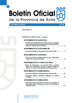 Boletín Oficial de la Provincia del viernes, 11 de febrero de 2022