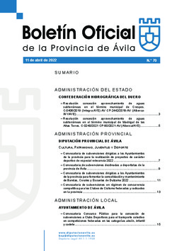 Boletín Oficial de la Provincia del lunes, 11 de abril de 2022