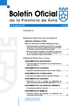 Boletín Oficial de la Provincia del miércoles, 11 de mayo de 2022
