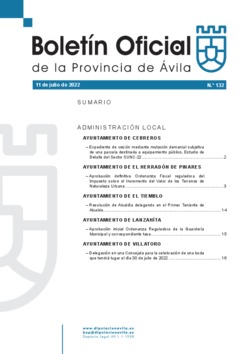 Boletín Oficial de la Provincia del lunes, 11 de julio de 2022