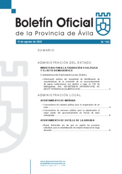 Boletín Oficial de la Provincia del jueves, 11 de agosto de 2022