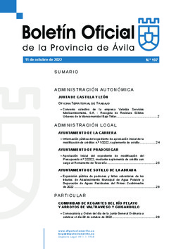 Boletín Oficial de la Provincia del martes, 11 de octubre de 2022