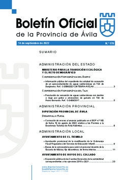 Boletín Oficial de la Provincia del miércoles, 14 de septiembre de 2022