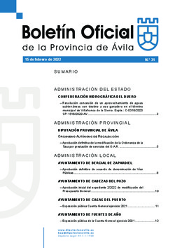 Boletín Oficial de la Provincia del martes, 15 de febrero de 2022