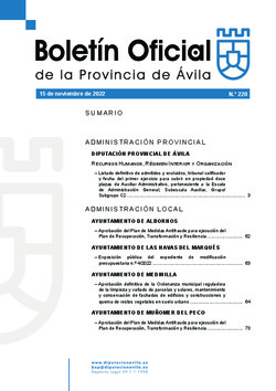 Boletín Oficial de la Provincia del martes, 15 de noviembre de 2022