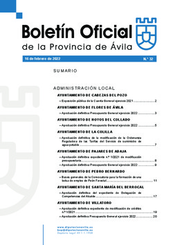 Boletín Oficial de la Provincia del miércoles, 16 de febrero de 2022