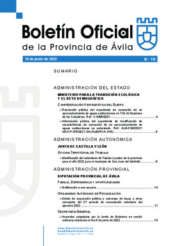 Boletín Oficial de la Provincia del jueves, 16 de junio de 2022