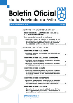 Boletín Oficial de la Provincia del miércoles, 16 de noviembre de 2022