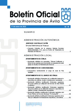 Boletín Oficial de la Provincia del lunes, 17 de enero de 2022