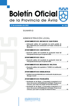 Boletín Oficial de la Provincia del jueves, 17 de noviembre de 2022