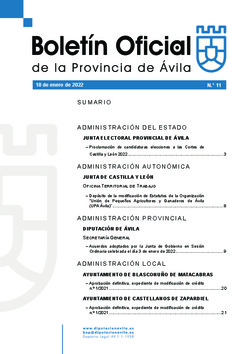 Boletín Oficial de la Provincia del martes, 18 de enero de 2022
