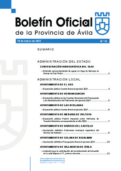 Boletín Oficial de la Provincia del viernes, 18 de marzo de 2022