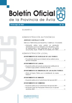 Boletín Oficial de la Provincia del jueves, 19 de mayo de 2022