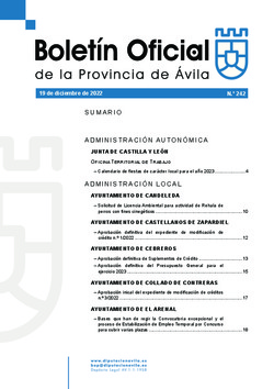 Boletín Oficial de la Provincia del lunes, 19 de diciembre de 2022