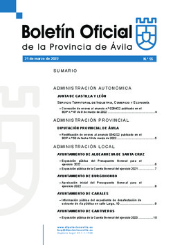 Boletín Oficial de la Provincia del lunes, 21 de marzo de 2022