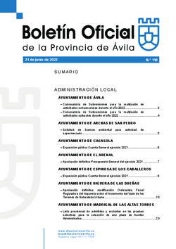 Boletín Oficial de la Provincia del martes, 21 de junio de 2022